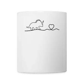 Dinosaur Triceratops Dinosaur Heartbeat Dino - Tasse - Weiß - Vorne