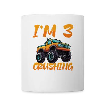 Ich Bin 3 Und Crushing It Monster Truck Geburtstag - Tasse - Weiß - Vorne