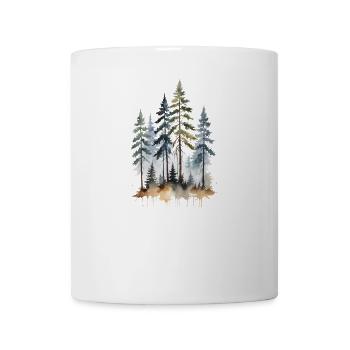 Waldtöne: Aquarell Kiefern - Tasse - Weiß - Vorne