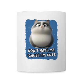 Chat mignon avec un dicton : Humour pour les fans de chats - Mug blanc - blanc - Devant