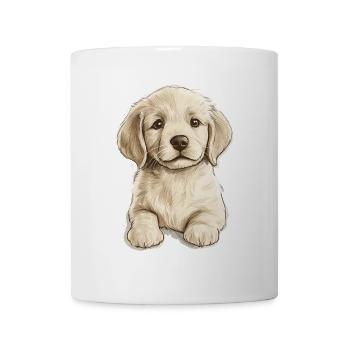 Goldener Welpe: Süßer Hundeblick für Fans - Tasse - Weiß - Vorne