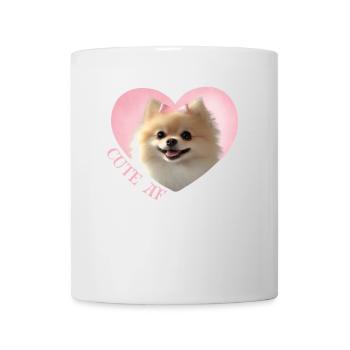 Pomeranian with saying: Cute for dog fans - Mug - white - Front