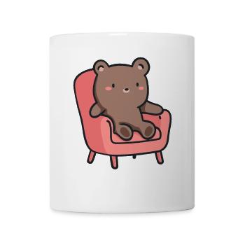 Bär im Sessel: Niedliches Design für Tierfans - Tasse - Weiß - Vorne