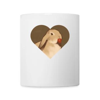 Bunny with strawberry: Cute design for fans - Mug - white - Front
