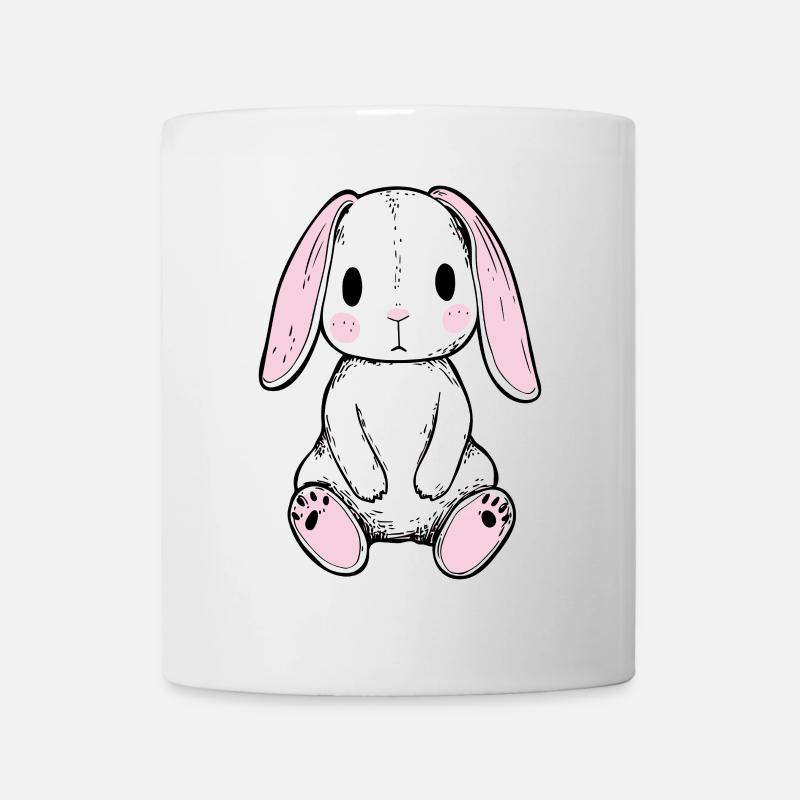 Cute Plush Bunny: Cute Design for Fans - Mug - white