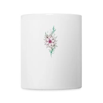Zarte florale Strichzeichnungen - Tasse - Weiß - Vorne
