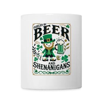 Saint-Patrick : Bière et manigances - Mug blanc - blanc - Devant