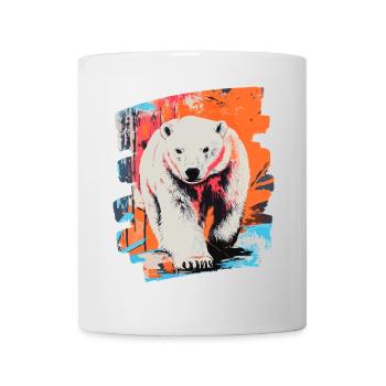 Polar Bear Graffiti Sprayer - Mug - white - Front