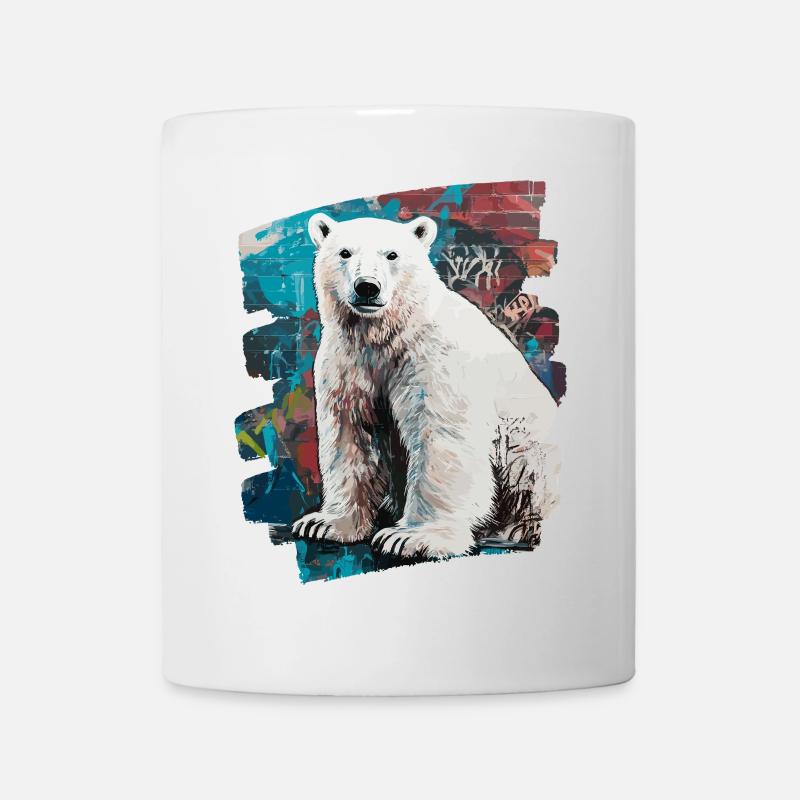 Eisbär Graffiti Sprayer - Tasse - Weiß