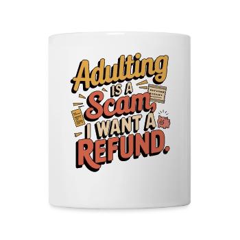 Erwachsenwerden ist ein Betrug - Funny Life Struggles Tee - Tasse - Weiß - Vorne