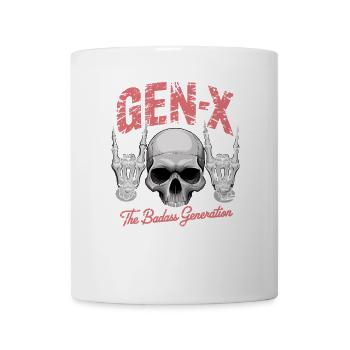 Sarcasm Gen X Badass Skull Retro Design - Mug - white - Front