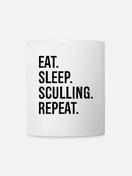 eat sleep sculling repeat - Tasse - Weiß