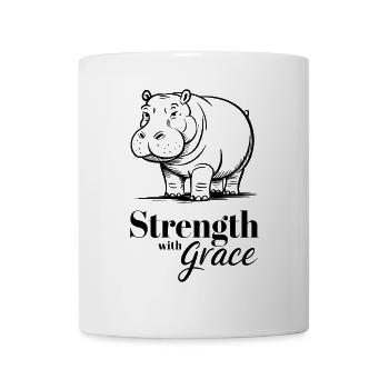 Kraft Mit Anmut Nilpferd Illustration - Tasse - Weiß - Vorne