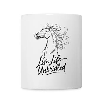 Vivre la vie débridé Amoureux des chevaux - Mug blanc - blanc - Devant