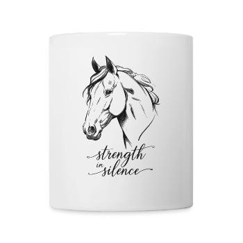 Strength lies in silence - horse art - Mug - white - Front