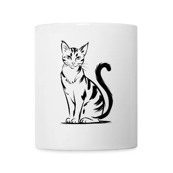Elegant Cat Illustration for Cat Lover - Mug - white - Front