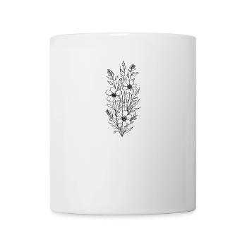 Floral Line Art Blumenstrauß - Tasse - Weiß - Vorne