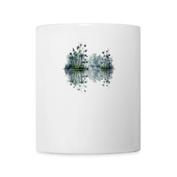 Aquarell Bambus Reflexion Teich - Tasse - Weiß - Vorne