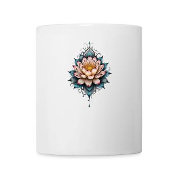 Schätze jeden Moment Blaue Blumen - Tasse - Weiß - Vorne