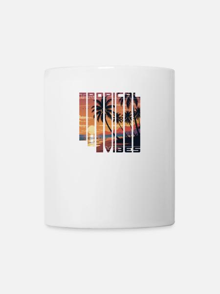 Tropical Vibes Sunset Scheiben - Tasse - Weiß