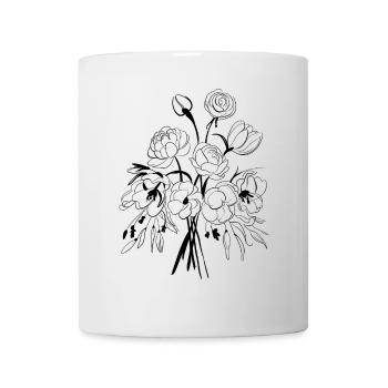 Elegant bouquet sketch for nature lovers - Mug - white - Front