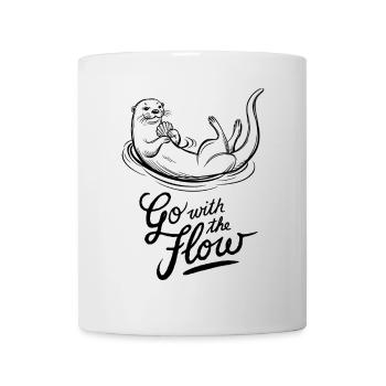 Relaxed Otter Motif: Go With The Flow - Mug - white - Front