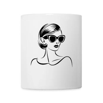 Stylish woman with sunglasses illustration - Mug - white - Front