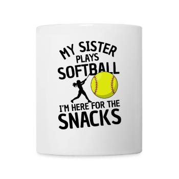 Lustiger Softball Spruch Geschwister - Tasse - Weiß - Vorne