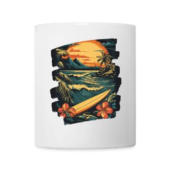 Plage d’Hawaï - Mug blanc - blanc - Devant