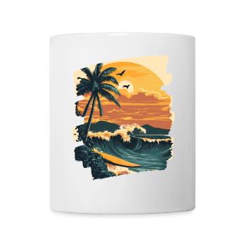 Plage d’Hawaï - Mug blanc - blanc - Devant
