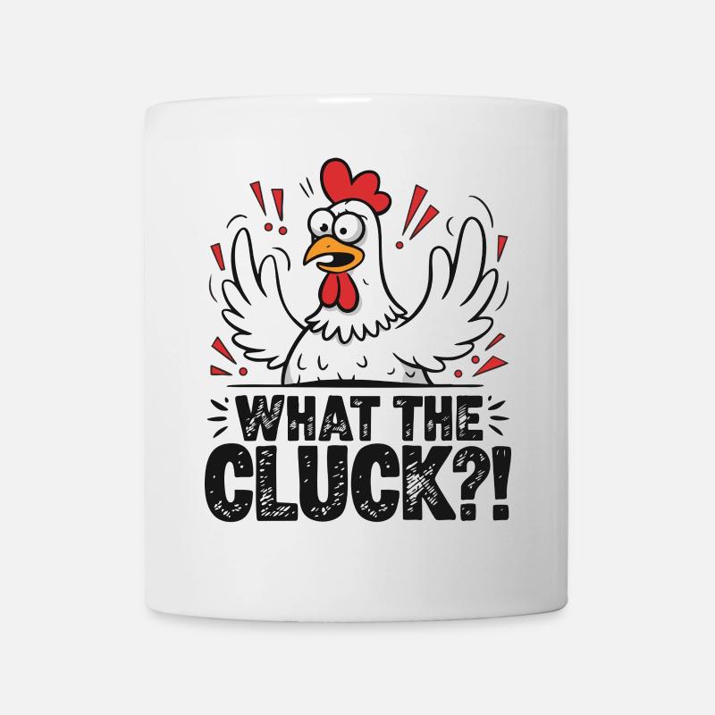 What the Cluck?! Chicken Cartoon Tee - Mug - white
