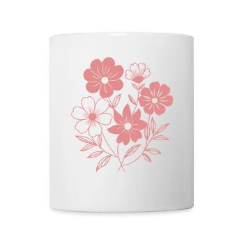 Blumen - Frühling - Sommer - Spruch - Tasse - Weiß - Vorne