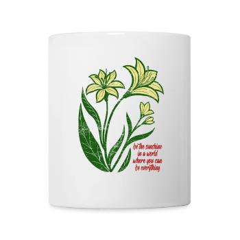 Blumen - Frühling - Soyez le soleil - Spruch - Mug blanc - blanc - Devant