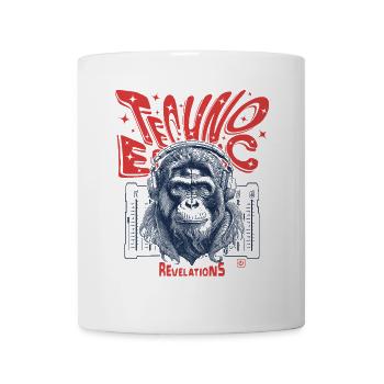 Monkey in the Beat T-Shirt – Techno Party with Style - Mug - white - Front
