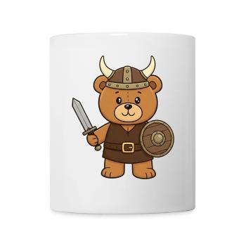 Ours en peluche Viking - Mug blanc - blanc - Devant
