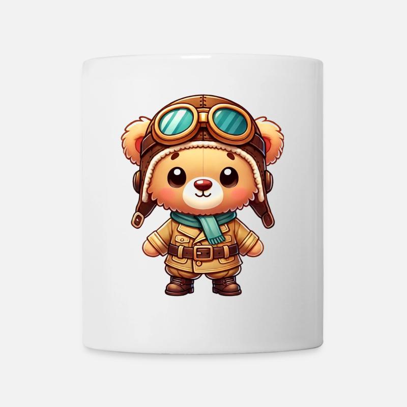 Teddybär Pilot - Tasse - Weiß
