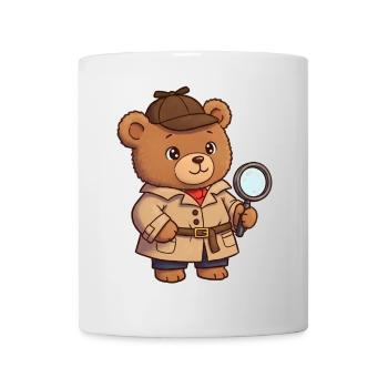Teddybär Detektiv - Tasse - Weiß - Vorne