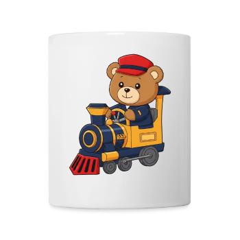 Teddy Bear Engine Driver - Mug - white - Front