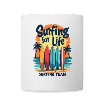 Surfing for Life Wave Boards & Beach - Mug - white - Front