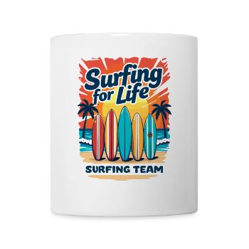 Surfing for Life Wave Boards & Beach - Mug - white - Front