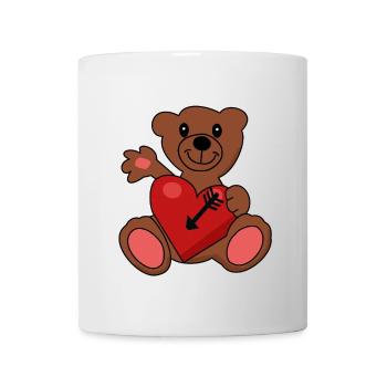 Teddy Ours en peluche Valentine Arrow Coeur - Mug blanc - blanc - Devant