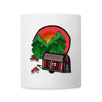 Construction Trailer Nature Ready for Holiday Camping Camping - Mug - white - Front