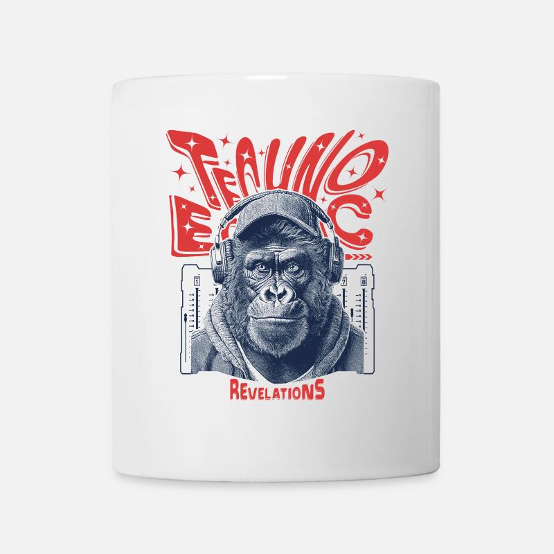 Gorilla Shirt : Des vibrations techno pour les fêtards - Mug blanc - blanc