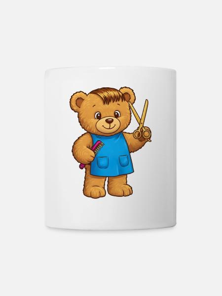Teddybär Friseur - Tasse - Weiß