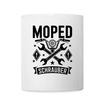 Moped Schrauber Werkstatt Mechaniker Mopedfahrer - Tasse - Weiß - Vorne