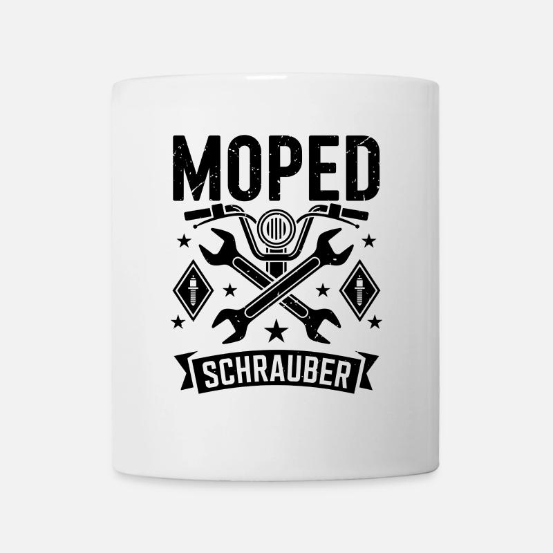Moped, mechanic, moped, screwdriver, moped driver - Mug - white