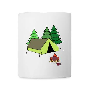Feu de camp Tente de feu Camp Camping Camping - Mug blanc - blanc - Devant