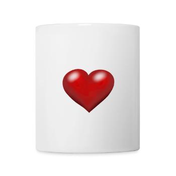 Herz Herzen Valentin Liebe Valentinstag - Tasse - Weiß - Vorne