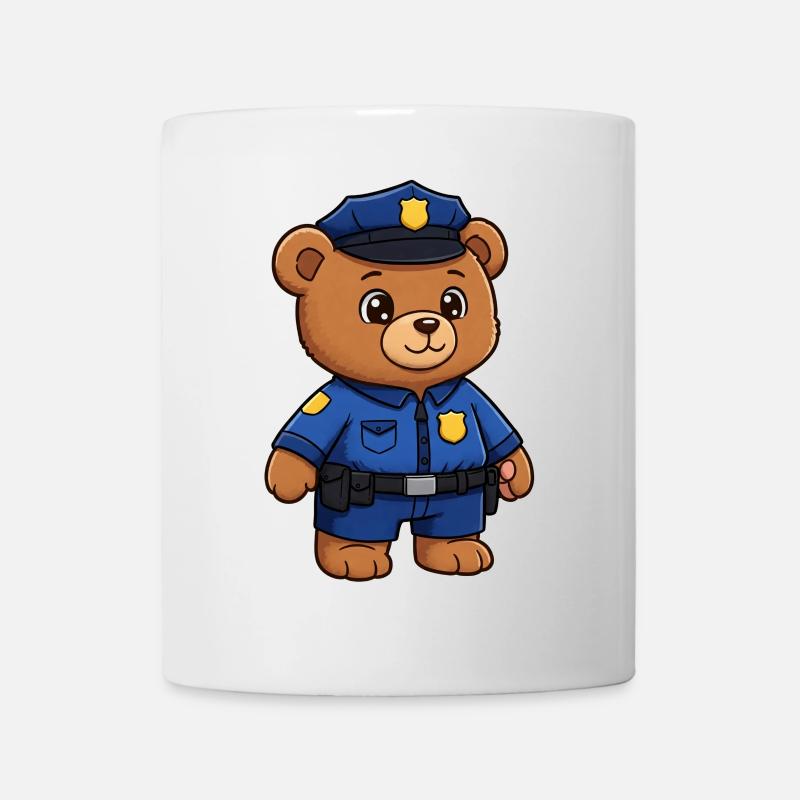 Teddybär Polizist - Tasse - Weiß