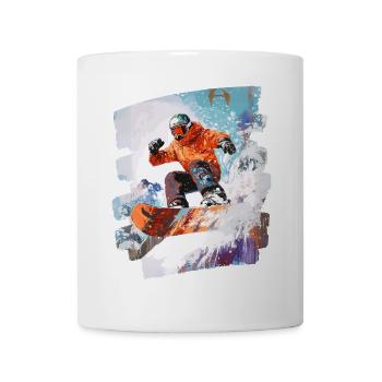 Snowboarder powder snow - Mug - white - Front